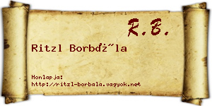Ritzl Borbála névjegykártya